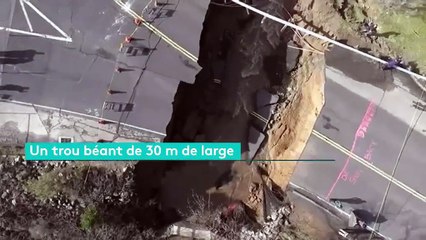 Etats-Unis : un trou de 30 m de large se forme sur une route de Californie