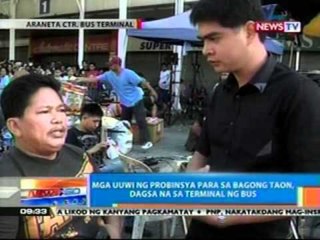 NTG: Mga uuwi ng probinsya para   sa bagong taon, dagsa na sa   terminal ng bus