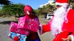 Spiderman vs Venom vs Batman with Santa Claus! Real Life Superhero Battle Movie - SPMFC