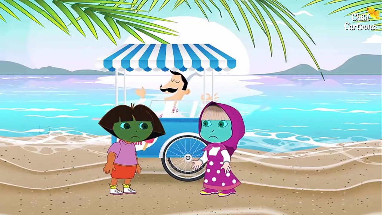 Masha and Dora Cartoon, Spiderman&Gummy bear Ice cream Funny Child Cartoon Song