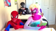 Spiderman vs Joker vs Frozen Elsa Crazy Rainbow Hair w Pink Spidergirl Venom Funny Superheroes