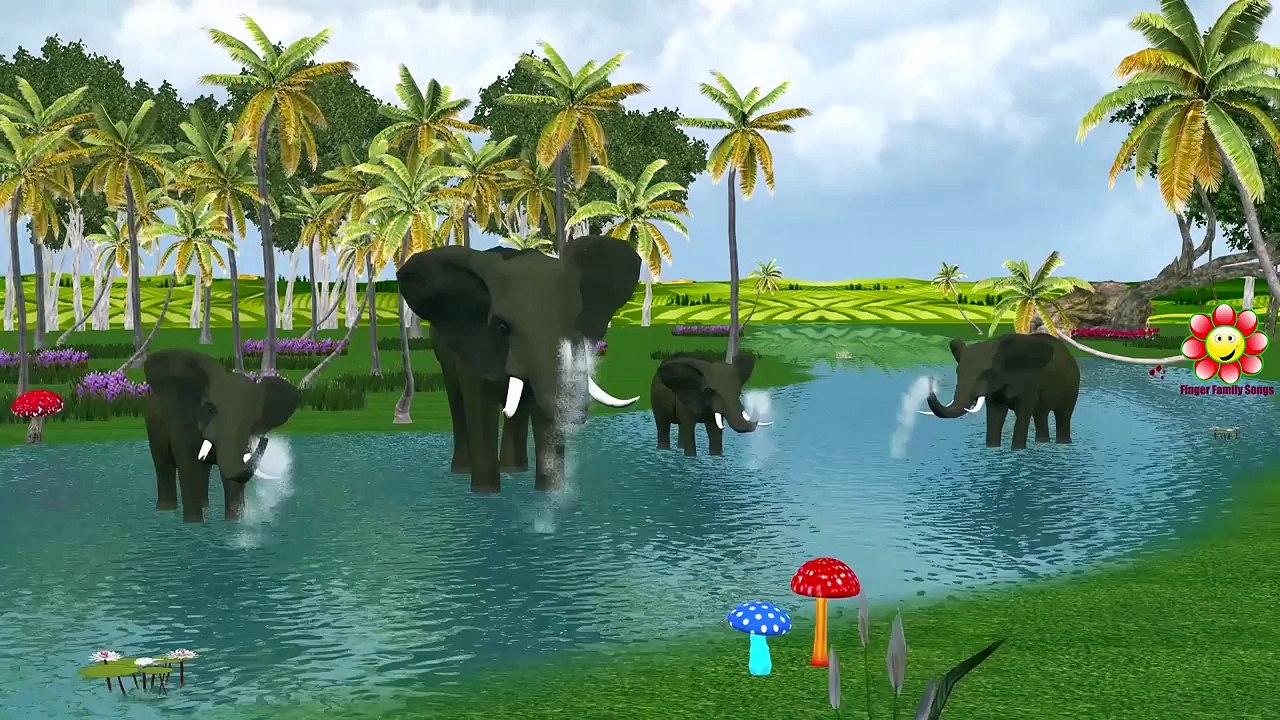 Elephant Finger Family Rhymes For Kids | Dinosa...