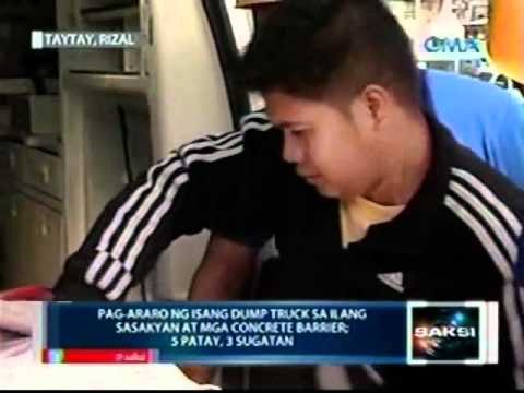 Saksi: Pag-araro ng isang dump truck sa Taytay, Rizal, nakunan ng CCTV Camera