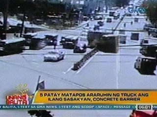 UB: 5 patay matapos araruhin ng truck ang ilang sasakyan sa Taytay, Rizal (011312)