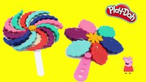 How To Make Play doh LOLLIPOP ice cream rainbow PEPPA PIG TOY EPISODES PLAY DOH Peppa Dough Playsets