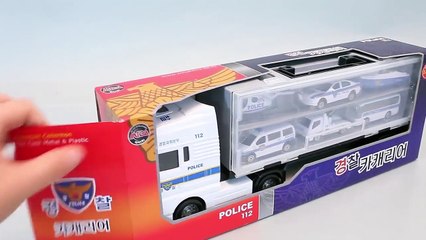 뽀로로 경찰차 와 캐리어카 타요 폴리 장난감 Pororo Police Car Carrier & Cars Toys мультфильмы про машинки Игрушки