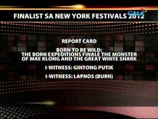24oras: 9 na programa ng GMA at GMA News   TV ang finalist sa New Yor   Festivals 2012