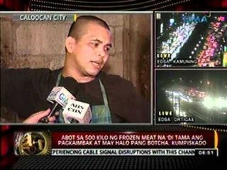 Abot sa 500 kilo ng frozen meat na 'di tama ang pagkaimbak at may halo pang botcha, kumpiskado