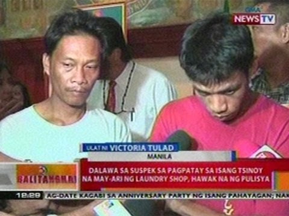 BT: 2 sa suspek sa pagpatay sa isang Tsinoy na may-ari ng laundry shop sa Tondo, hawak na ng pulisya