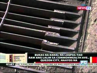 Bukas na kanal na lagpas-tao raw   ang lalim sa commonwealth ave.,   Quezon city, naayos na