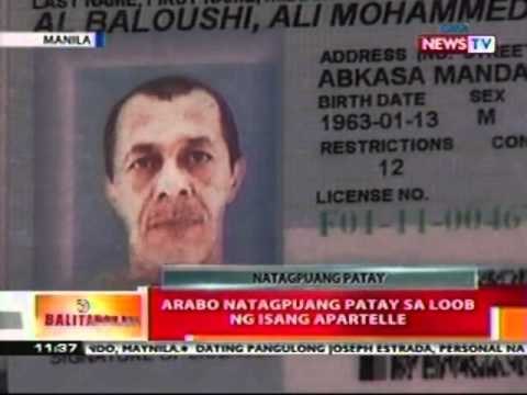 BT: Arabo natagpuang patay sa loob ng isang apartelle (Manila)
