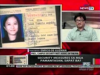 Security measures sa mga   pamantasan, sapat ba?