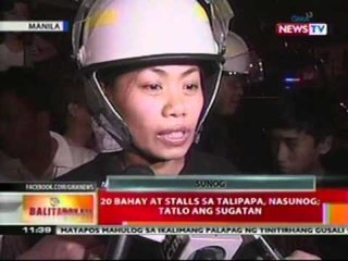 BT: 20 bahay at stalls sa   talipapa, nasunog; tatlo ang   sugatan (Manila)