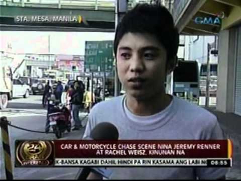 24 Oras: Car & Motorcycle chase scene nina Jeremy Renner at Rachel Weisz, kinunan na