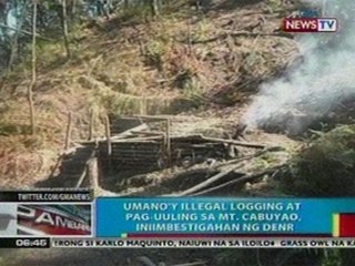 BP: Illegal logging at pag-uuling sa   Mt. Cabuyao sa Benguet,   iniimbestigahan ng DENR