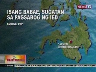 BT:  Babae sa NCotabato, sugatan sa pagsabog ng IED