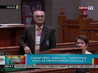 Download Video: BP: Fasap Pres. Anduiza, tumestigo   ukol sa impeachment Article 3