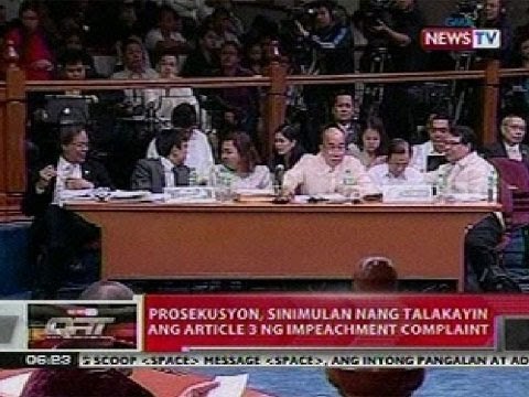 QRT: Prosekusyon, sinimulan nang talakayin ang Article 3 ng impeachment complaint