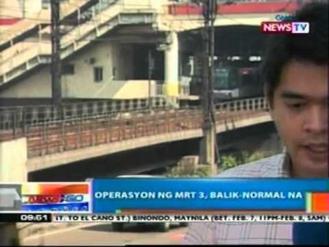 NTG: Operasyon ng MRT 3, balik-normal na (020712)