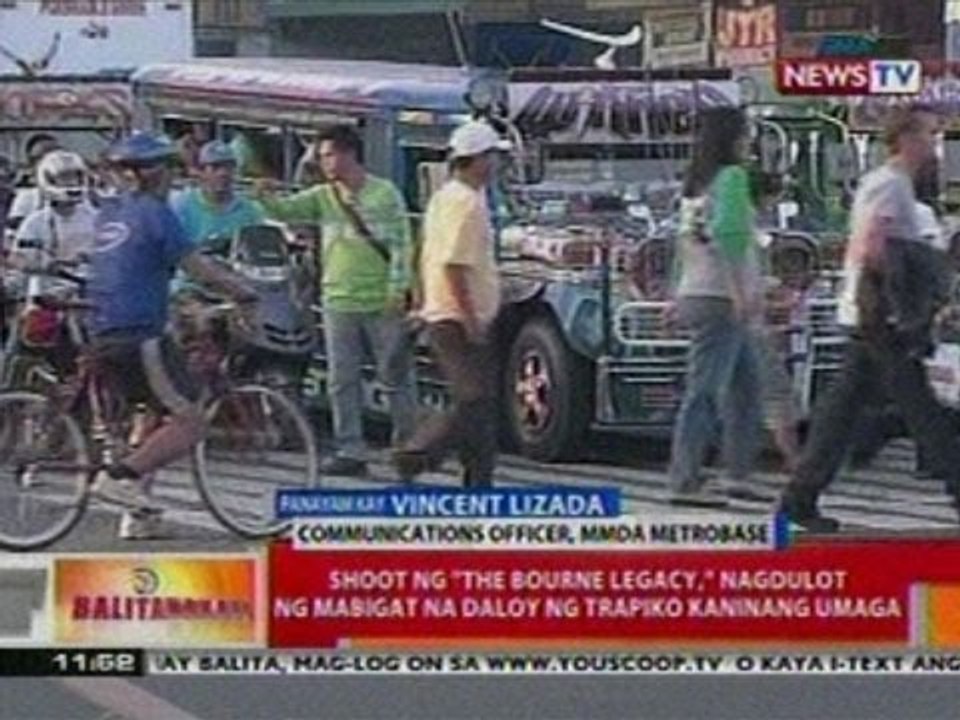 BT: Shoot ng 'The Bourne Legacy',   nagdulot ng mabigat na daloy ng   trapiko kaninang umaga