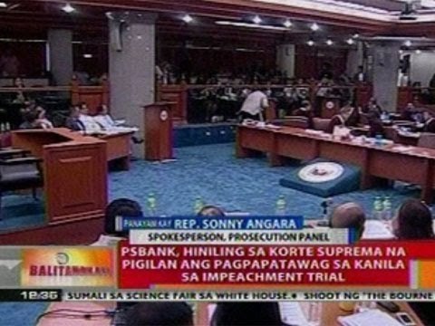 BT: PSBank, hiniling sa SC na pigilan ang pagpapatawag sa kanila sa impeachment trial