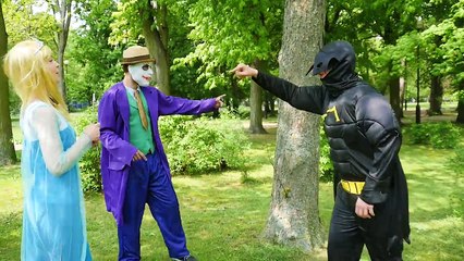 Bird Poo on the Joker w/ Spiderman & Frozen Elsa! Funny Superheros Video