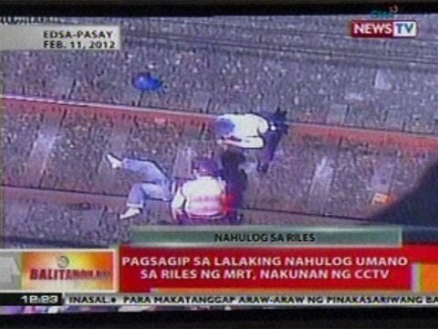 BT: Pagsagip sa lalaking nahulog sa riles ng MRT, nakunan ng CCTV