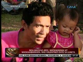 24 Oras: Mga magsing-irog, magkakaanak at magkakabarkada, nag-Valentine's date sa Luneta