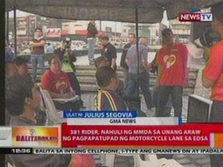 BT: 381 rider, nahuli ng MMDA sa   unang araw na pagpapatupad ng   motorcycle lane sa EDSA