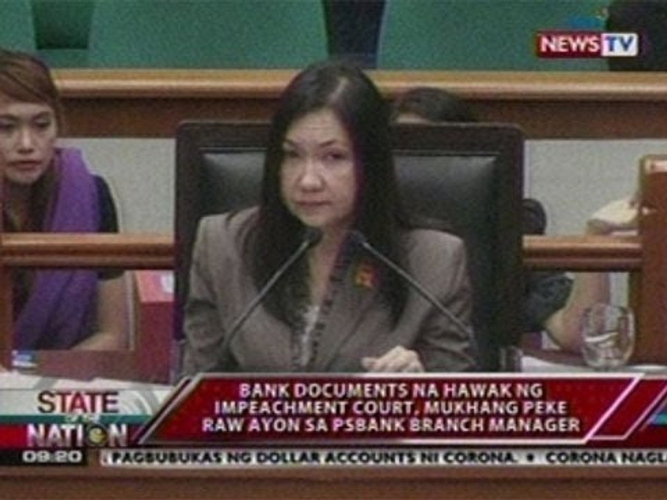 SONA: Bank Documents na hawak ng IC, mukhang peke raw ayon sa PSBank Branch Manager
