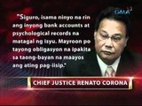 24oras: Corona kay PNoy: Disclose   SALN, psychological records