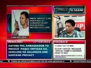 DB: MMDA: mahigit 2,000 rider ang 'di sumusunod sa dry-run ng EDSA motorcycle lane (021712)