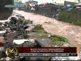 24 Oras: Bahagi ng dike at isang bahay, winasak ng rumaragasang ilog sa Polangui, Albay