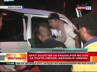 BT: 4 sugatan sa pagsalpok ng SUV sa poste sa EDSA-Shaw