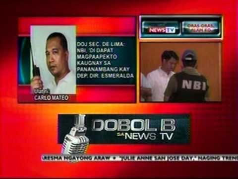 DB: DOJ Sec. De Lima: NBI, 'di dapat magpaapekto kaugnay sa pananambang kay Dep. Dir. Esmeralda