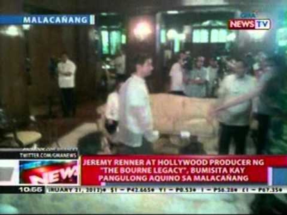 NTL: Jeremy Renner at hollywood producer ng 'The Bourne Legacy', bumisita kay PNoy sa malacanang