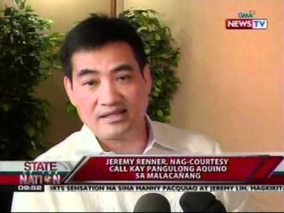SONA: Jeremy Renner, nag-courtesy call kay Pangulong Aquino sa Malacañang