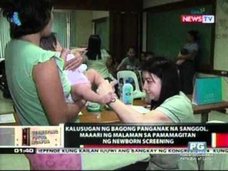 OCKalusugan ng bagong panganak na   sanggol, maari ng malaman sa   pamamagitan ng newborn screening