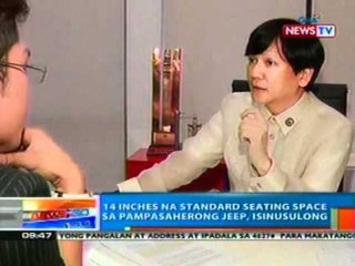 NTG: 14 inches na standard seating space sa pampasaherong jeep, isinusulong (022812)