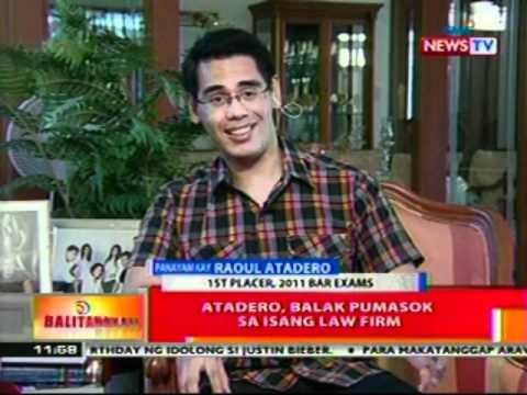 BT: Panayam kay 2011 Bar exams 1st placer Raoul Atadero (030112)