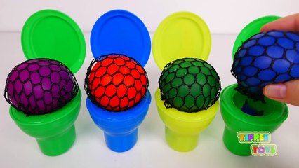 Learn Colors with Squishy Balls and Toilet Surprise Toys for Kids
