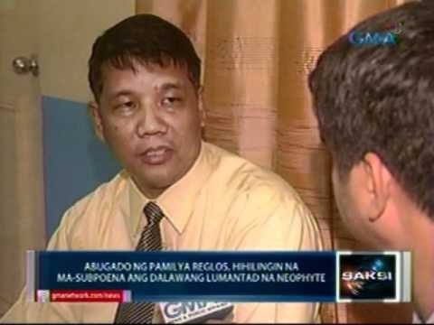 Saksi: Lumantad na neophyte, makikipagtulungan aw sa imbestigasyon sa pagkamatay ni Reglos