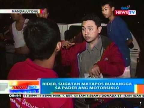 NTG: Rider, sugatan matapos bumangga sa pader ng Makati-Mandaluyong Bridge ang motorsiklo (030612)