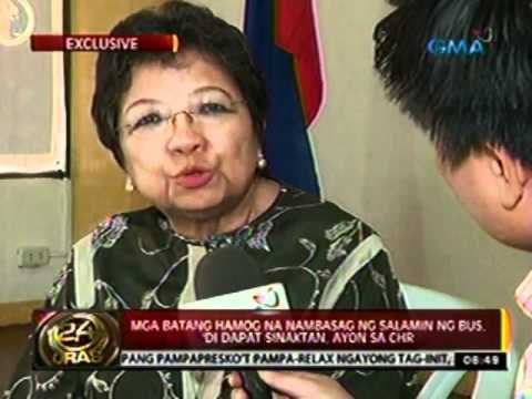 24 Oras: Mga batang hamog na nambasag ng salamin ng bus, 'di dapat sinaktan, ayon sa CHR