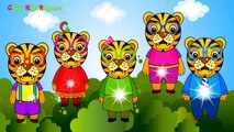 Finger Family Nursery Rhymes Tiger Cartoons (Animals) | Finger Family Children Nursery Rhymes