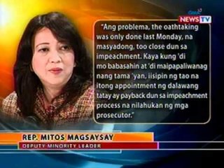 BT: Giit ng palasyo, naitalaga   ang appointees bago pa magsimula   ang impeachment trial