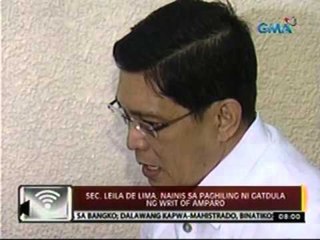 24 Oras: Sec. Leila De Lima, nainis sa paghiling ni Gatdula ng Writ of Amparo