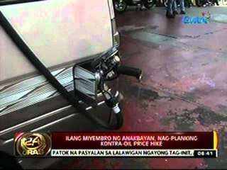 24 Oras: Ilang miyembro ng   Anakbayan, nag-planking   kontra-oil price hike