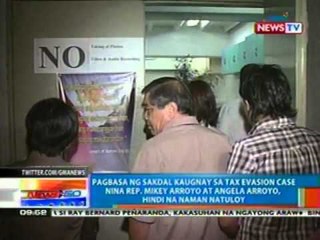 Pagbasa ng sakdal kaugnay sa tax evasion case Nina Rep. Mikey Arroyo at Angela Arroyo, hindi natuloy