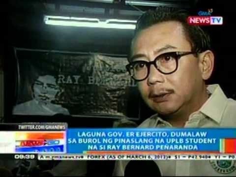 NTG: Gov. ER Ejercity, dumalaw sa burol ng pinaslang na UPLB student na si Ray Bernard Peñaranda